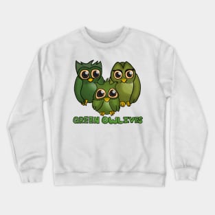 Green Owl-ives Crewneck Sweatshirt